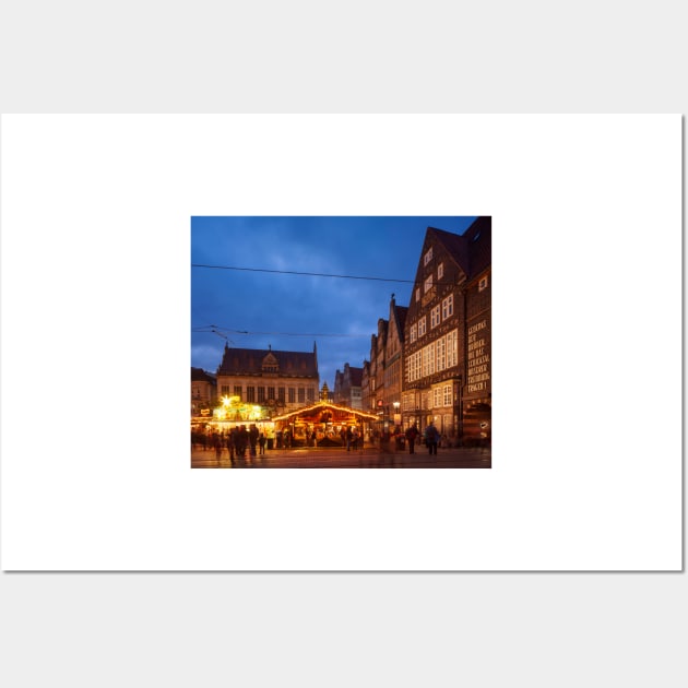 Christmas market, Bremen market square, Bremen, winter, dusk Wall Art by Kruegerfoto